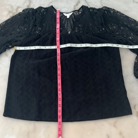 ADIVA A Diva Lace Crochet Long Sleeves Eyelet Embroidered Blouse Puff Sleeves M - Picture 11 of 11